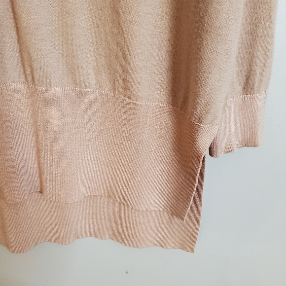 Topshop womens sweater 2 pink knit oversize light weight vneck high low - Picture 3 of 6